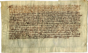 Lietuvos didžiojo kunigaikščio Gedimino 1323 m. sausio 25 d. laiškas, kuriame paminėtas Vilnius. Latvijos valstybinio istorijos archyvo nuotr.